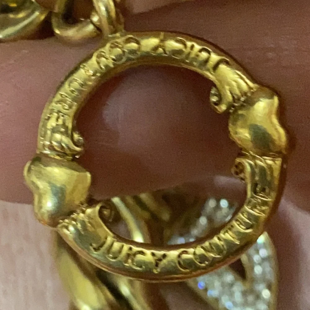 Y2K JUICY COUTURE GOTHIC INITIAL CHARM BRACELET DOG COLLAR SWAROVSKI CRYSTALS